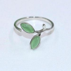 Frosted Green Opal Leaf Ring  2 Available